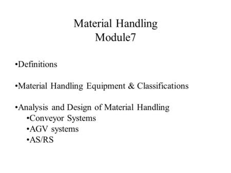 Material Handling Module7