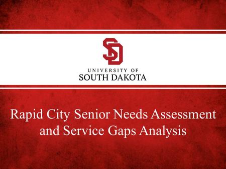 Rapid City Senior Needs Assessment and Service Gaps Analysis.