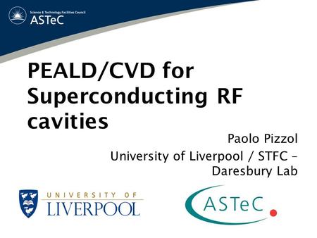 PEALD/CVD for Superconducting RF cavities