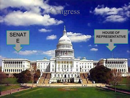 Congress HOUSE OF REPRESENTATIVES SENATE.