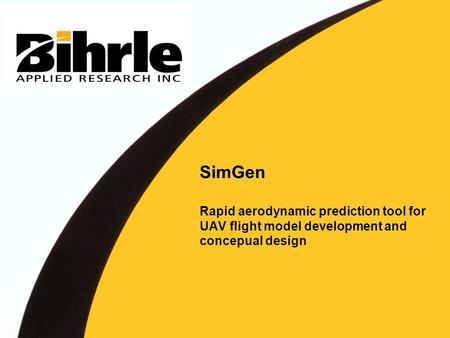 SimGen SimGen Rapid aerodynamic prediction tool for UAV flight model development and concepual design.
