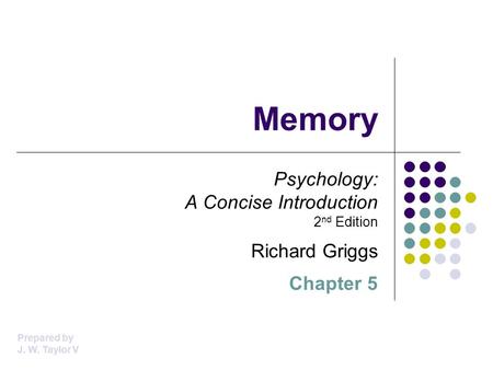 Memory Psychology: A Concise Introduction 2nd Edition Richard Griggs