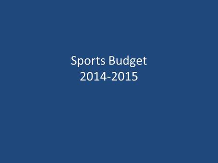 Sports Budget 2014-2015. Our aims are to: Use PE Premium to improve and develop PE provision at St James’. Improve extra-curricular PE opportunities for.