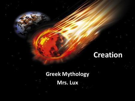 Greek Mythology Mrs. Lux