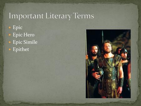 Important Literary Terms