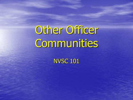Other Officer Communities