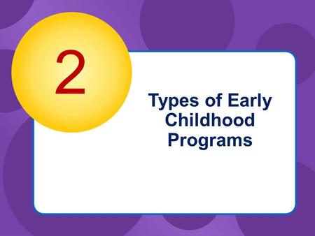 Types of Early Childhood Programs 2. © Goodheart-Willcox Co., Inc. Permission granted to reproduce for educational use only. Key Concepts  There are.