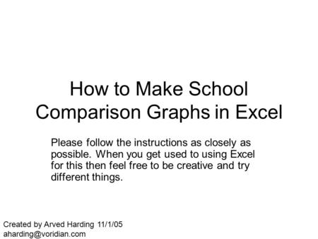 How to Make School Comparison Graphs in Excel Please follow the instructions as closely as possible. When you get used to using Excel for this then feel.