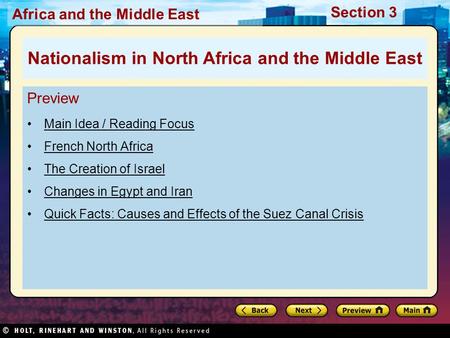 Nationalism in North Africa and the Middle East