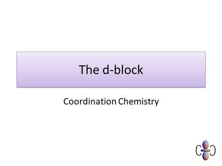 The d-block Coordination Chemistry. Objectives Must Explain and use the terms ligand/complex/complex ion and ligand substitutions. Should Describe the.
