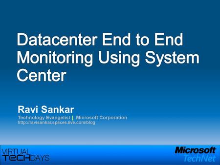 Ravi Sankar Technology Evangelist | Microsoft Corporation