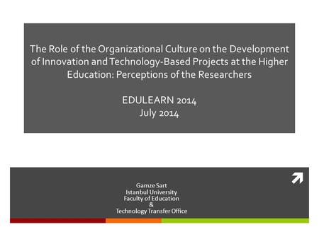  The Role of the Organizational Culture on the Development of Innovation and Technology-Based Projects at the Higher Education: Perceptions of the Researchers.