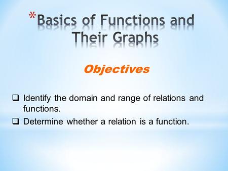 Basics of Functions and Their Graphs