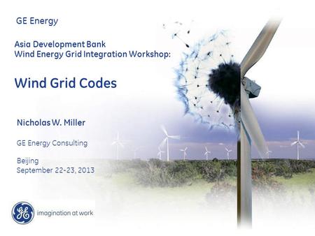 Wind Grid Codes GE Energy Asia Development Bank