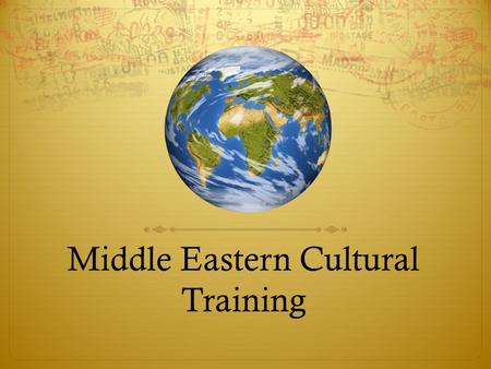Middle Eastern Cultural Training. Overview  Introduction  What is the business need?  Objectives of the training  Benefits of the training  What.