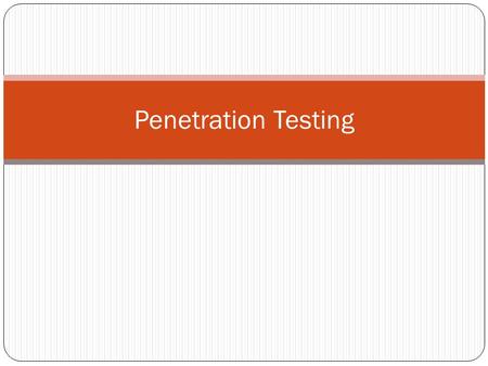 Penetration Testing.