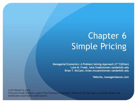 Chapter 6 Simple Pricing