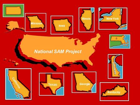 National SAM Project Kentucky Georgia Iowa Illinois Delaware California New York Missouri Texas Missouri.