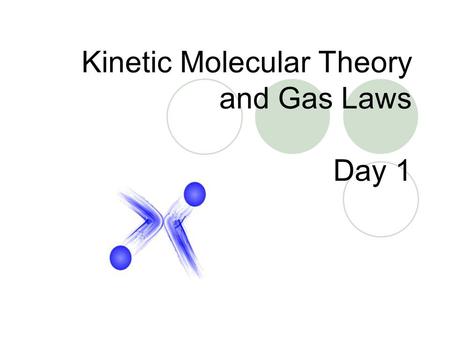Kinetic Molecular Theory and Gas Laws Day 1. Kinetic-Molecular Theory – explains how particles in matter behave 1. All matter is composed of small particles.