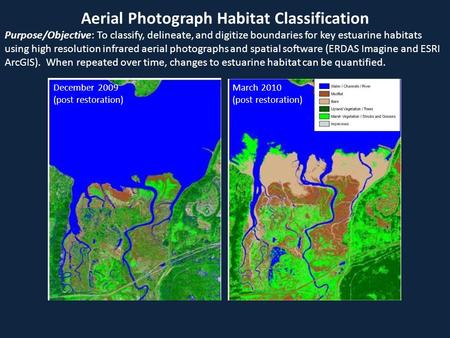 Aerial Photograph Habitat Classification Purpose/Objective: To classify, delineate, and digitize boundaries for key estuarine habitats using high resolution.