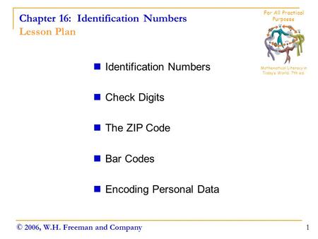 Chapter 16: Identification Numbers Lesson Plan