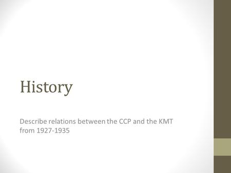 History Describe relations between the CCP and the KMT from 1927-1935.
