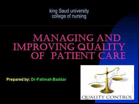 Prepared by: Dr-Fatimah Baddar