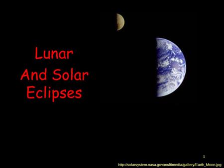 1 Lunar And Solar Eclipses