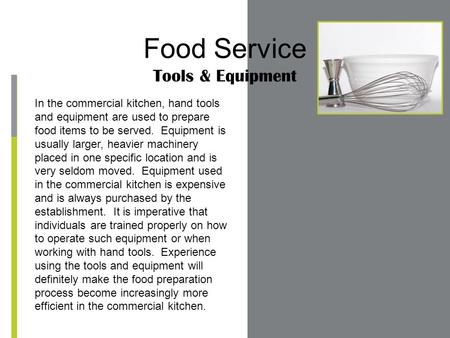 Food Service Tools & Equipment