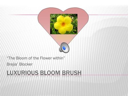 “The Bloom of the Flower within” Brejia’ Blocker.