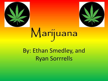 Marijuana By: Ethan Smedley, and Ryan Sorrrells.