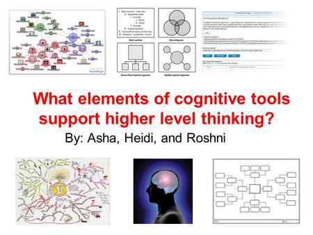 What elements of cognitive tools support higher level thinking? By: Asha, Heidi, and Roshni.