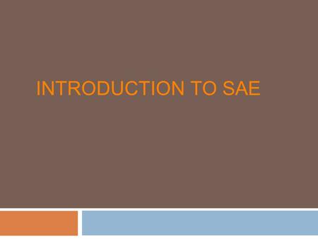 INTRODUCTION TO SAE. READ THIS CAREFULLY! Wanted: Landscape Maintenance worker, Operate a lawn mower and power blower. Need a person who can work with.