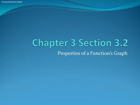 Properties of a Function’s Graph