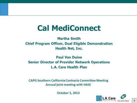 Cal MediConnect Martha Smith