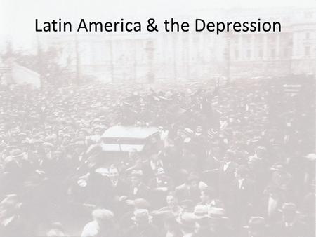 Latin America & the Depression. Argentina & the Concordancia Radical politician Yrigoyen dominated the period preceding the Depression (1916-30) Gained.