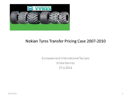 Nokian Tyres Transfer Pricing Case