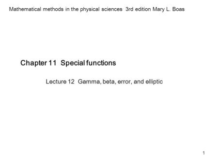 Chapter 11 Special functions