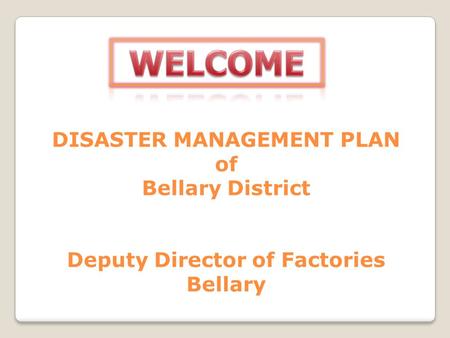 Bellary District Map Disaster Management Plan of Bellary.