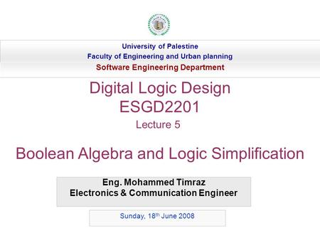 Digital Logic Design ESGD2201
