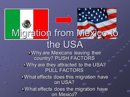 Migration from Mexico to the USA