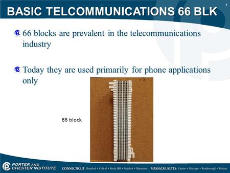 1 66 blocks are prevalent in the telecommunications industry Today they are used primarily for phone applications only 66 blocks are prevalent in the telecommunications.