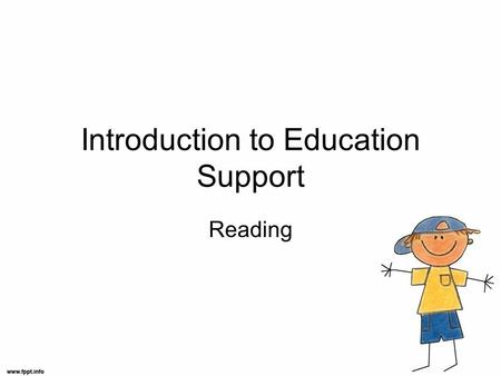 Introduction to Education Support Reading. Learning to Read Children usually begin to ‘read’ familiar sight words before they begin to write. Reading.