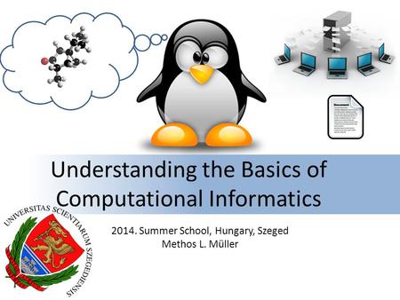 Understanding the Basics of Computational Informatics 2014. Summer School, Hungary, Szeged Methos L. Müller.