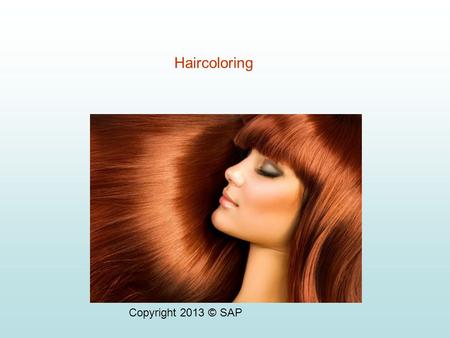 Haircoloring Copyright 2013 © SAP.