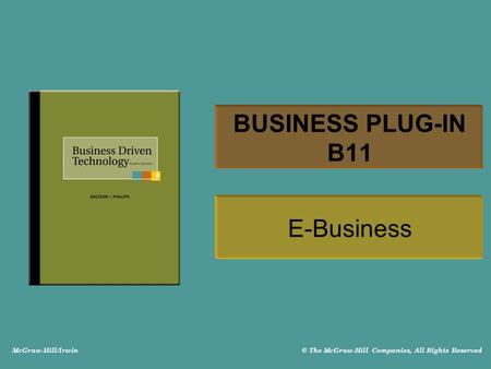 BUSINESS PLUG-IN B11 E-Business.
