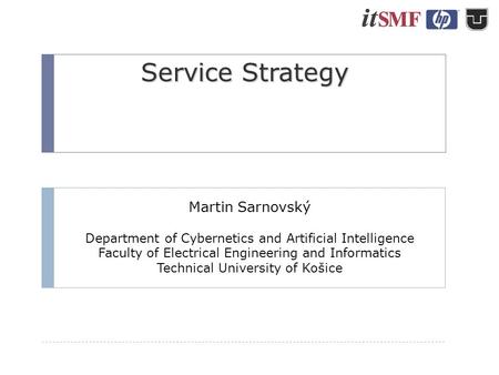 Service Strategy Martin Sarnovský