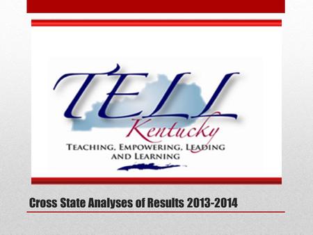 Cross State Analyses of Results 2013-2014. TELL Survey. New Teacher Center (NTC) worked collaboratively with 11 state coalitions—including governors,