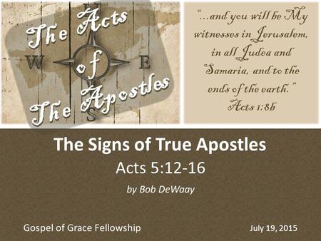 The Signs of True Apostles