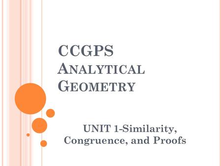 CCGPS Analytical Geometry